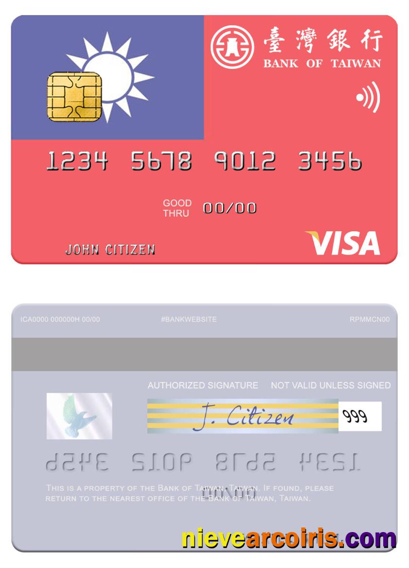Taiwan  Bank of Taiwan visa debit card